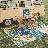 Modern Dahlia Floral Weather Resistant Indoor / Outdoor Cushioned Area Rug-129180139-129180132