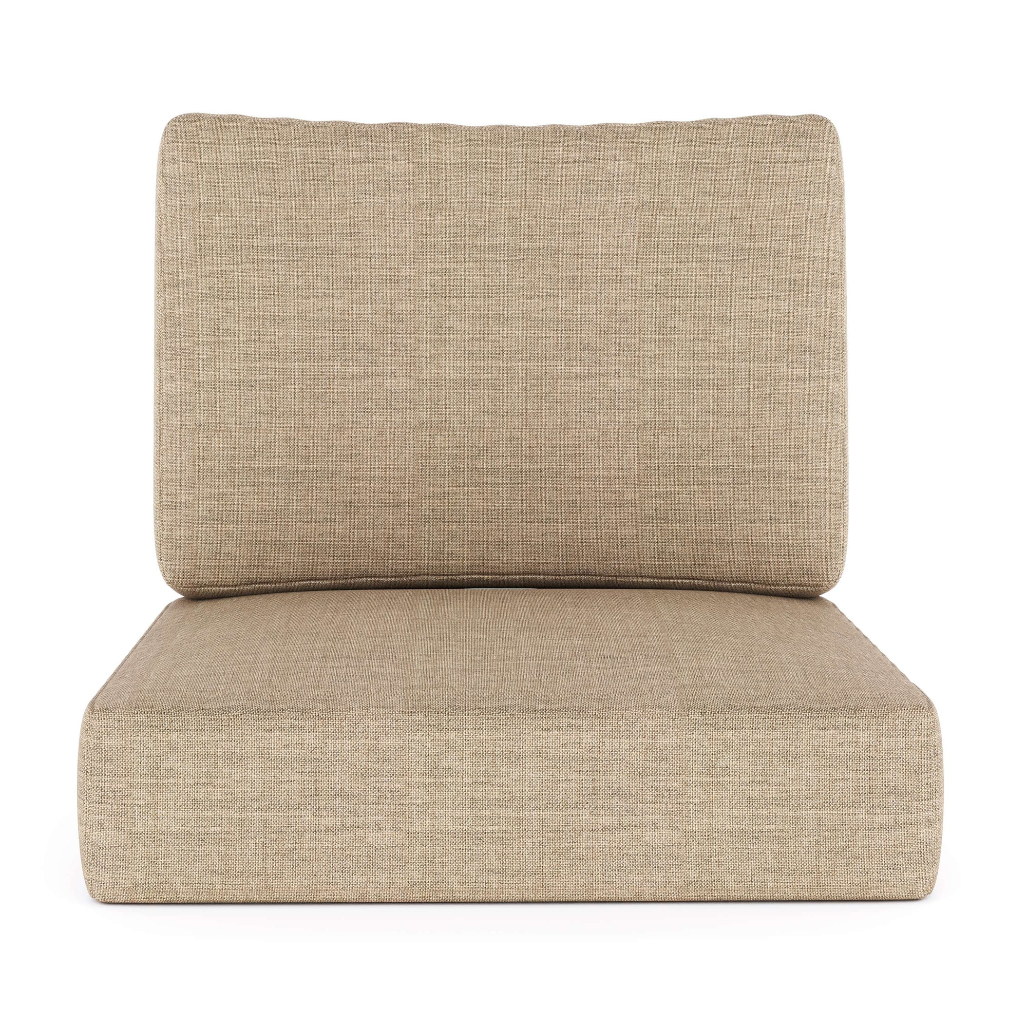 Amala Outdoor Sunbrella® Seat/Back Cushion, Sunbrella® Cast Ash Plainweave, 25" W x 25.5" D