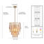 Lustre Corriveau de 21 pouces en or laqué avec verre transparent texturé-1783099962