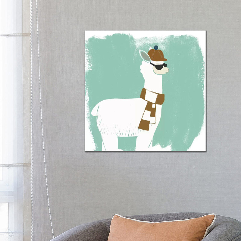 Bundle Up Llama IV 1 Piece Wrapped Canvas Painting, 66.04 cm H x 66.04 cm W x 3.175 cm D