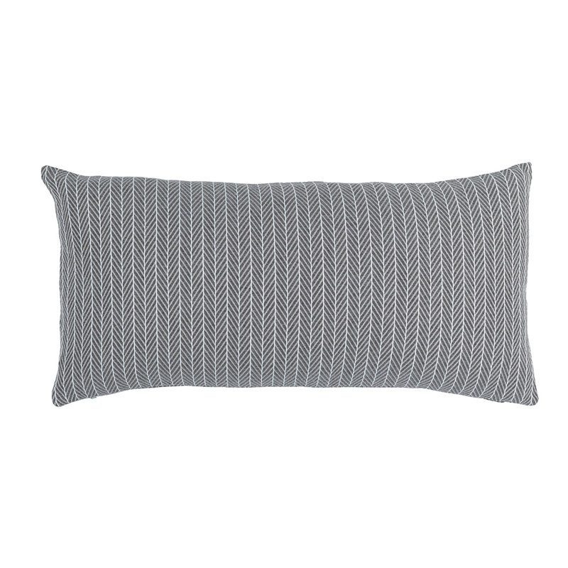 Chevron Lumbar Pillow Cover & Insert, Gray/White, 14" x 29"