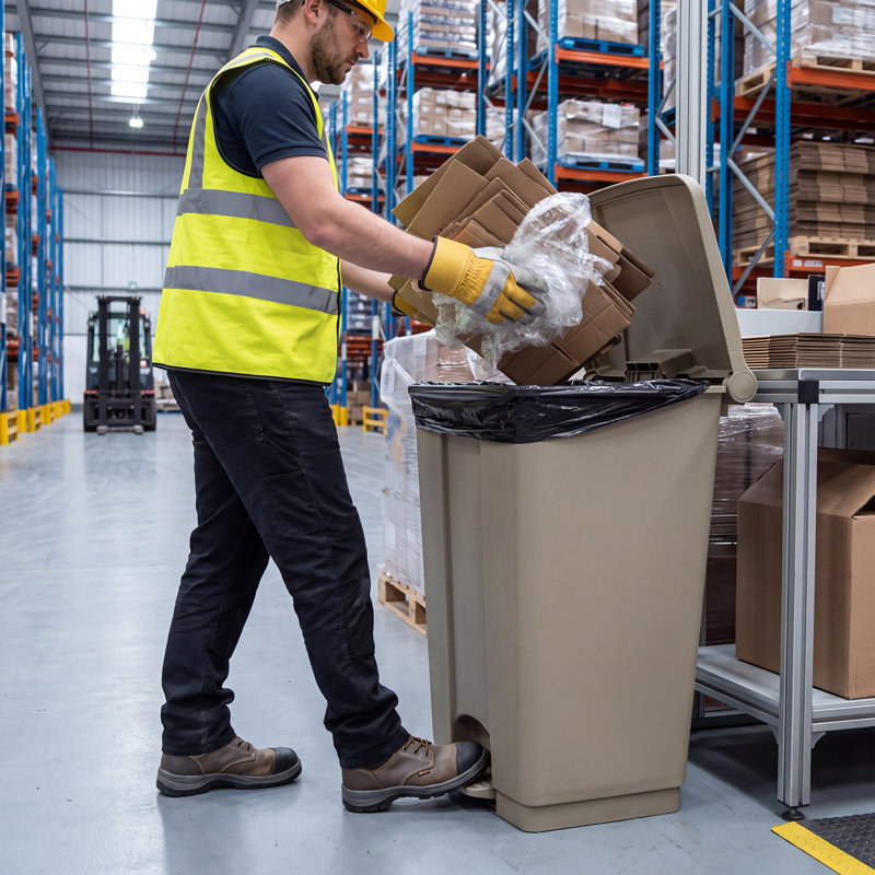 Ensemble de 3 poubelles d'extérieur de 87 L - poubelles durables de 23 gallons avec couvercle et pédale pour la maison, le patio et l'utilisation commerciale