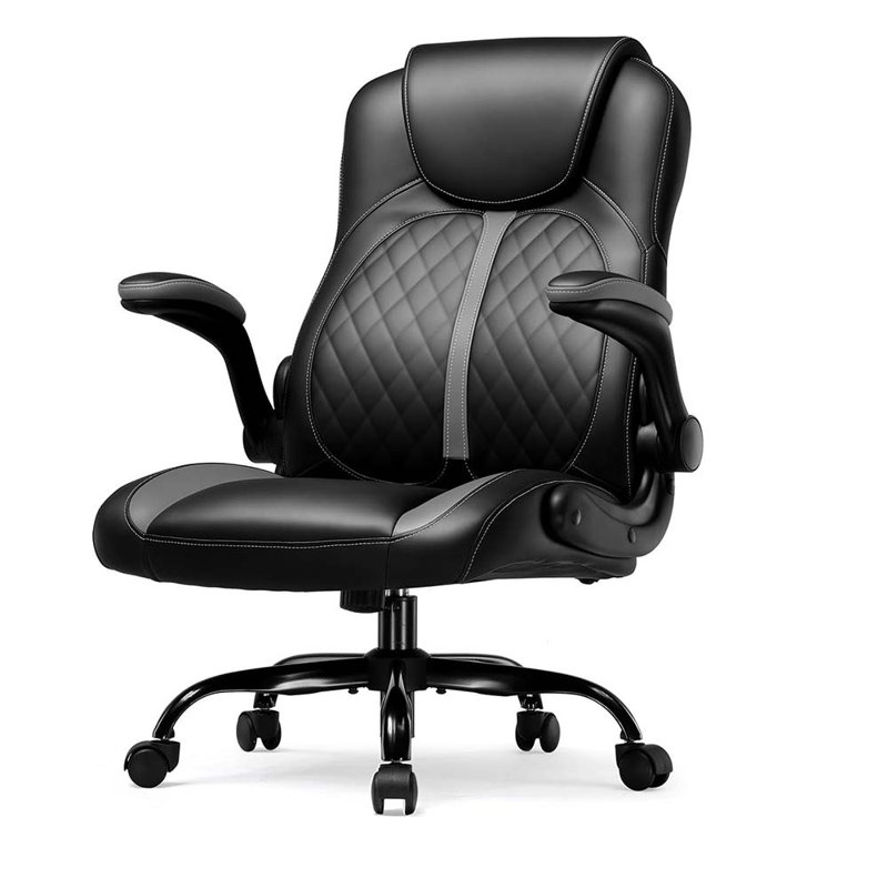 Gaming Chair With Flip-Up Armrest, Video Gaming Chair With Rocking Function, Ergonomic Computer Gaming Chair With High-Density Sponge And Adjustable Height