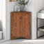 Armoire de rangement triangulaire brune avec tablettes réglables, armoire de plancher autoportante pour la cuisine domestique-160773394