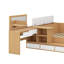 Lit plateforme double en bois avec tiroirs, tablettes et coiffeuse-1521743335