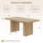 Natural Wood Tone Dining Table with Storage, 70.8-Inch for 6-10 Persons with Textured Legs for Kitchen or Dining Room-419503647