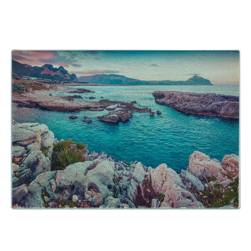 Multicolore planche à découper en verre trempé Ambesonne Sicily