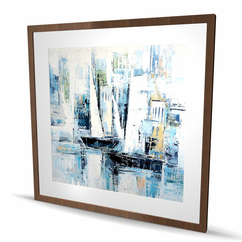 Bateaux de style industriel - décor marin encadré côtier, H 36 po x l 36 po