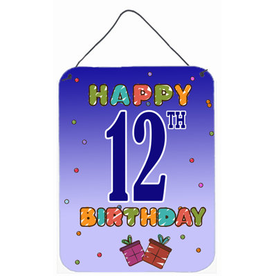 « happy douzième anniversaire », impression sur aluminium suspendue