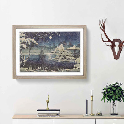 Moon over Hibiya by Tsuchiya Koitsu - Framed Print