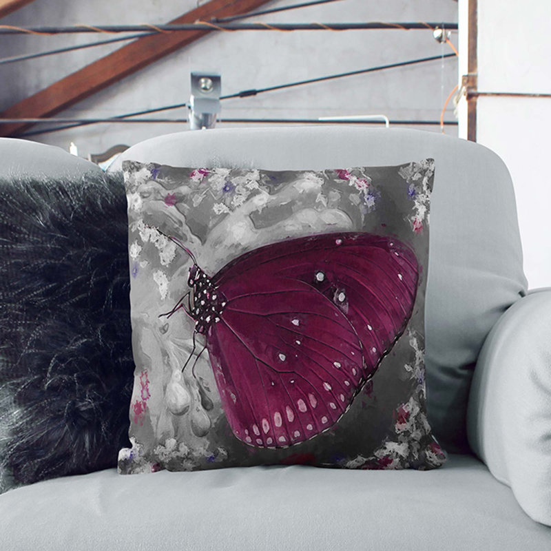 Abstract Square Cushion, 40cm H x 40cm W x 15cm D, White