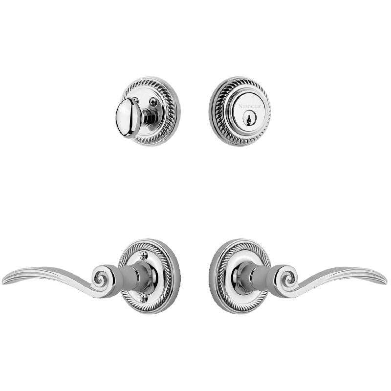 Ensemble de rosette Nostalgic Warehouse, 2.375, Chrome brillant, Droite