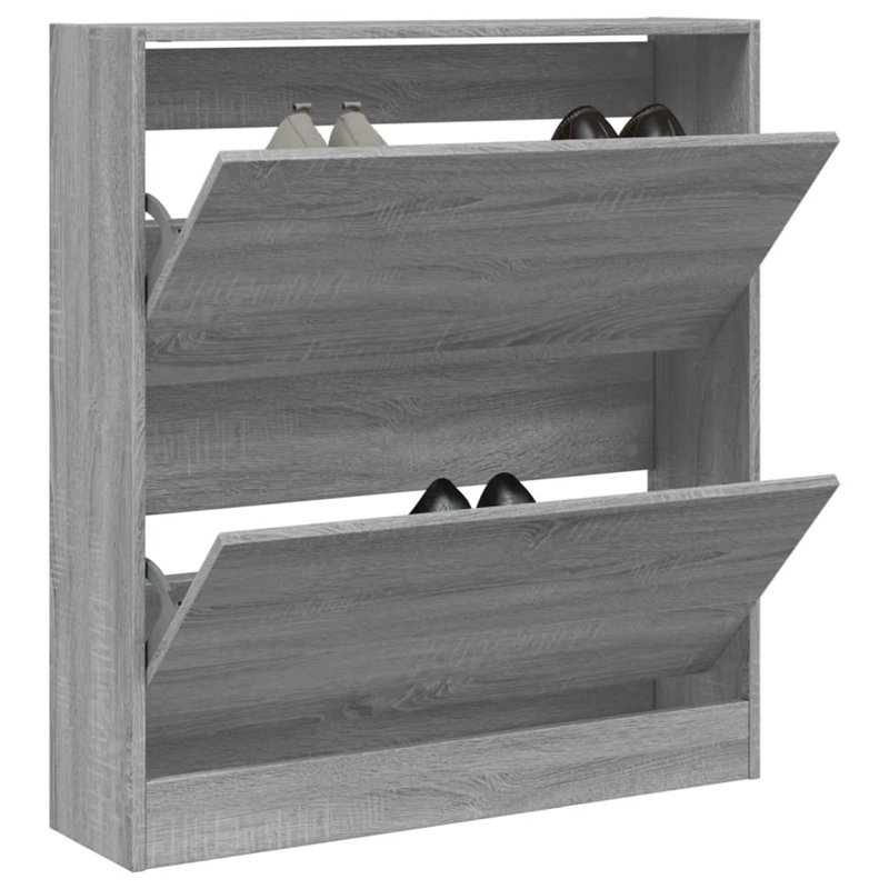 6 Pair Shoe Storage Cabinet, Grey Sonoma