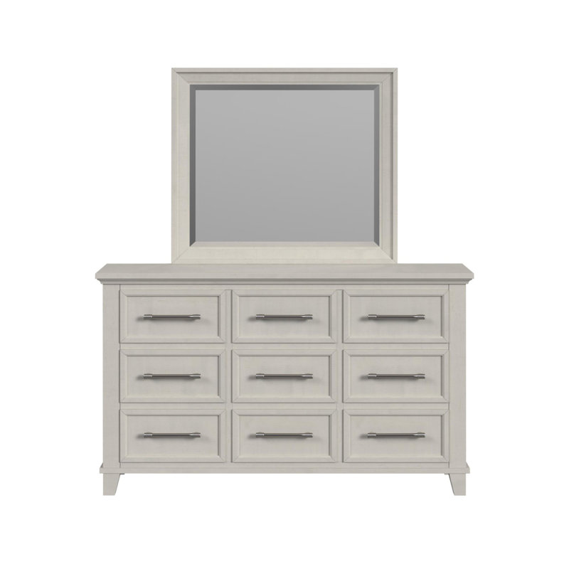 Ensemble commode et miroir Sneed, Blanc