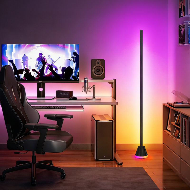 Lampe de coin de 57 po à DEL à intensité variable avec télécommande et commande APP