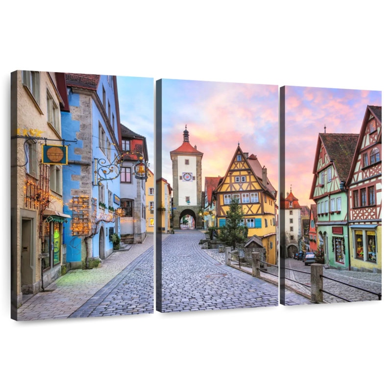 Sireci Cobbled Rothenburg Street, 42" H x 65" W