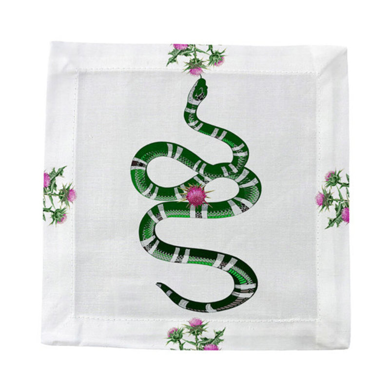 Cotton Blend Square Napkins, Pink White