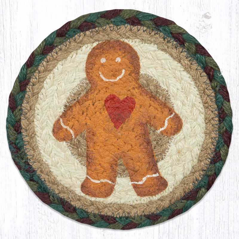 Grand sous-verre EarthRugs LC-508 Gingerbread Man 7 po x 7 po