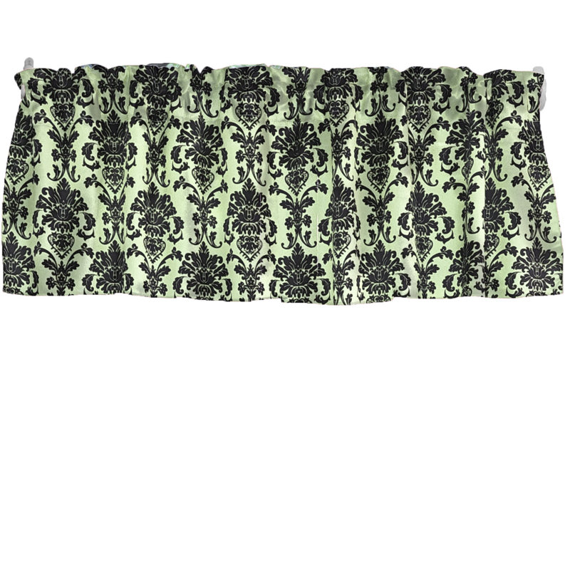 Cantonnière florale en damas 58 po, L 58 po x L 16 po, Vert thé