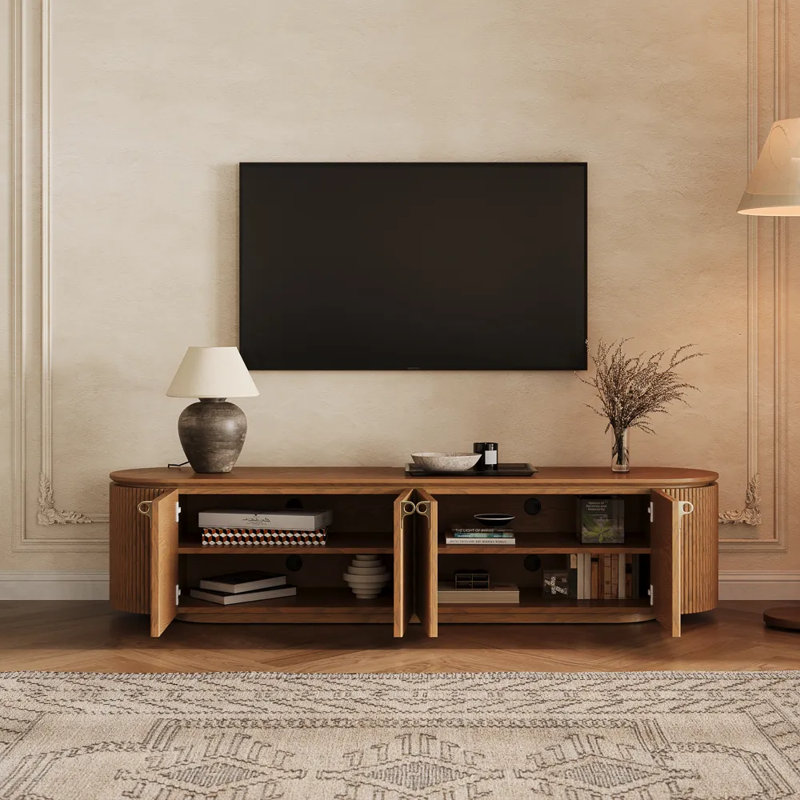 Mid-Century Modern Fluted TV Stand