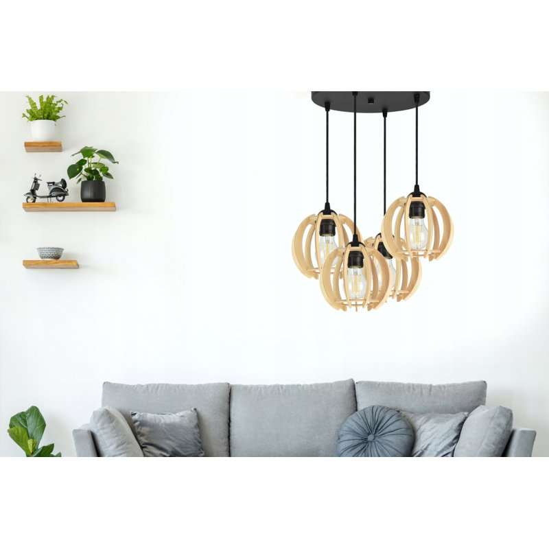 Woods 4 - Light Black Cluster Pendant