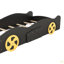 Lit plateforme simple en forme de voiture de course avec roues et rangement