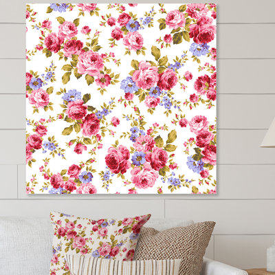 Composition de roses roses - Décoration murale traditionnelle sur toile