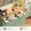 Garde-manger 71 po avec station de charge, lumière DEL et tablette à micro-ondes, armoire de rangement en bois-420424052