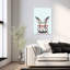 «Smart Bunny», lunettes rouges, fantaisiste, portrait de lapin contemporain, forêt, impression murale-1406099814