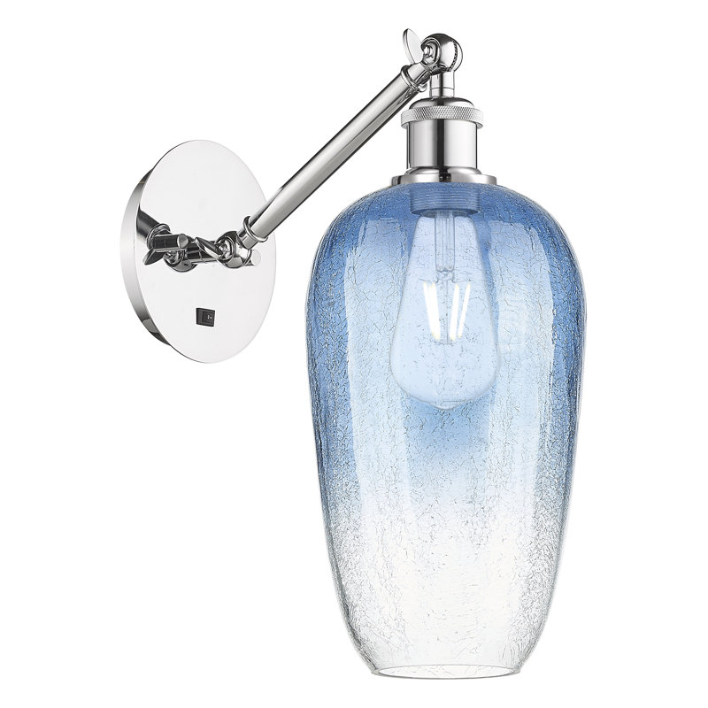 Kazmierski Steel Armed Sconce, Blue / Polished Chrome