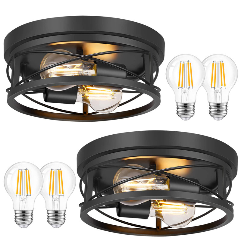 Ceiling Mount Lamp For Hallway Kitchen Bedroom 2 Pack, A19 LED Bulbs Included