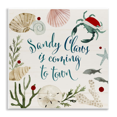 «Santa Claus Nautical Beach Holiday Sandy Christmas» par Victoria Barnes - impression d'art graphique