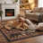 Lodge Cabin Southwest Wildlife Plaid Brown/Red Area Rug-1822354095