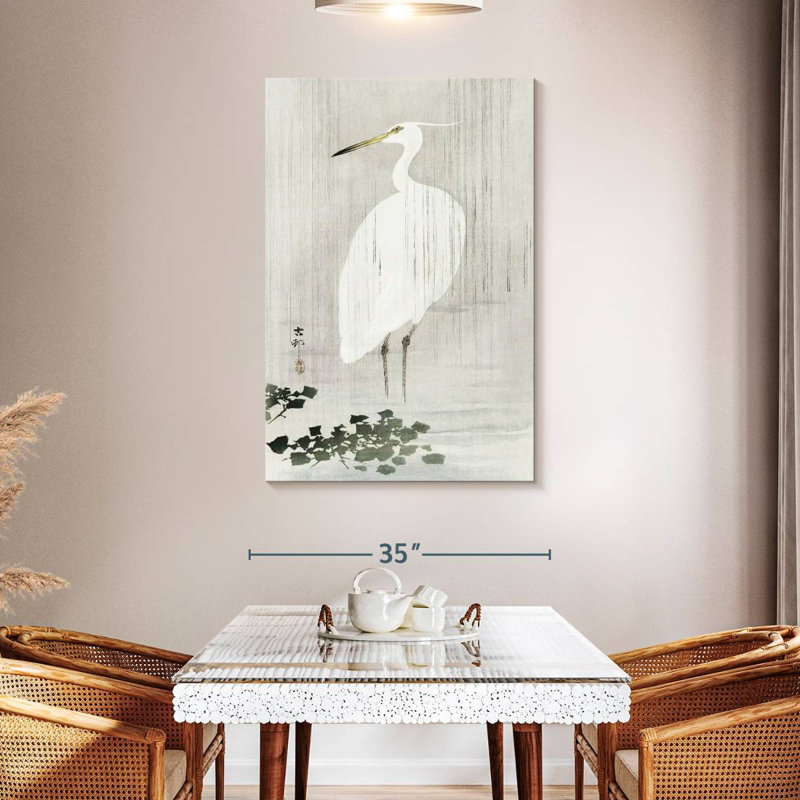 Aigrette ronce sous la pluie, H 48 po x l 32 po