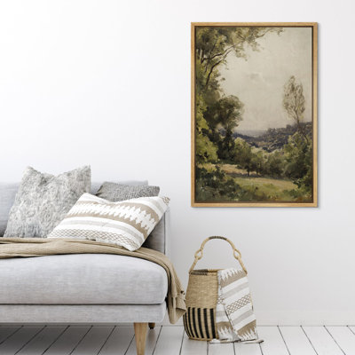 " Pastoral Countryside Serene Nature Landscape Illustrations Rustic French Country "