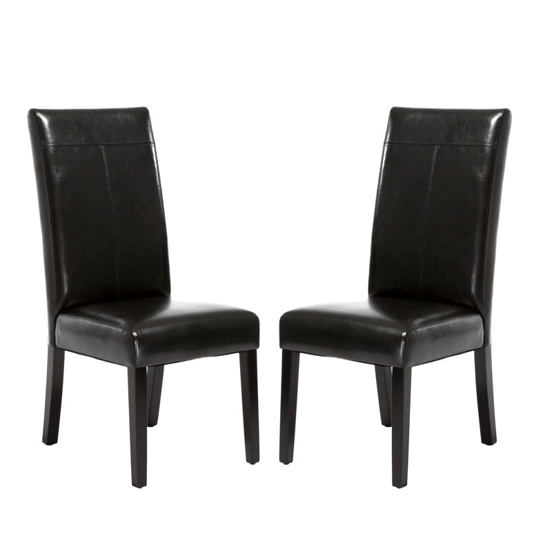 Licha 18.55'' H Faux Leather Upholstered Dining Chair, Black