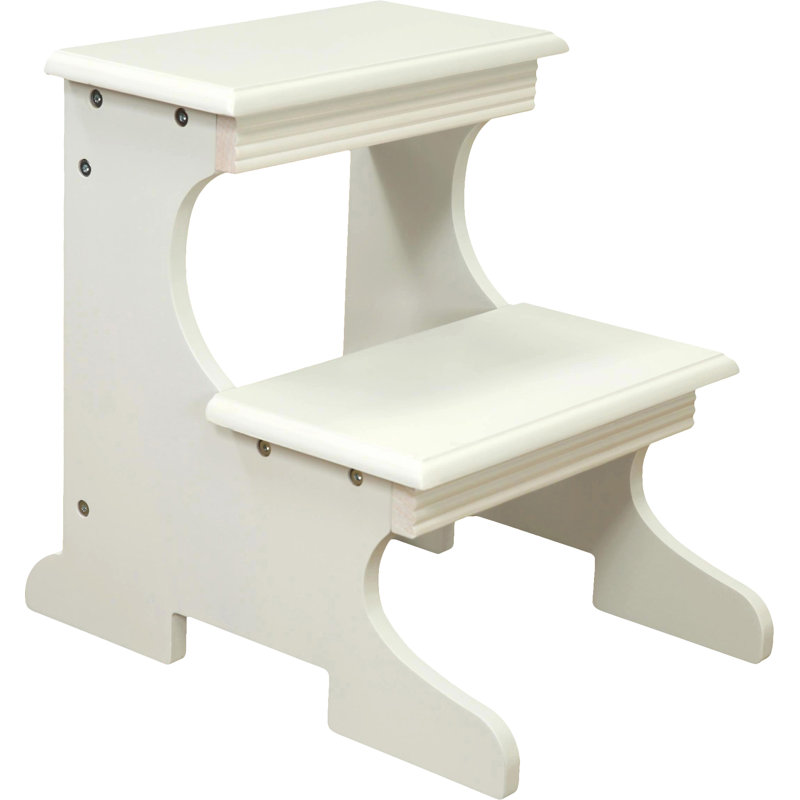 Crestside 2 - Step Wood Step Stool, White