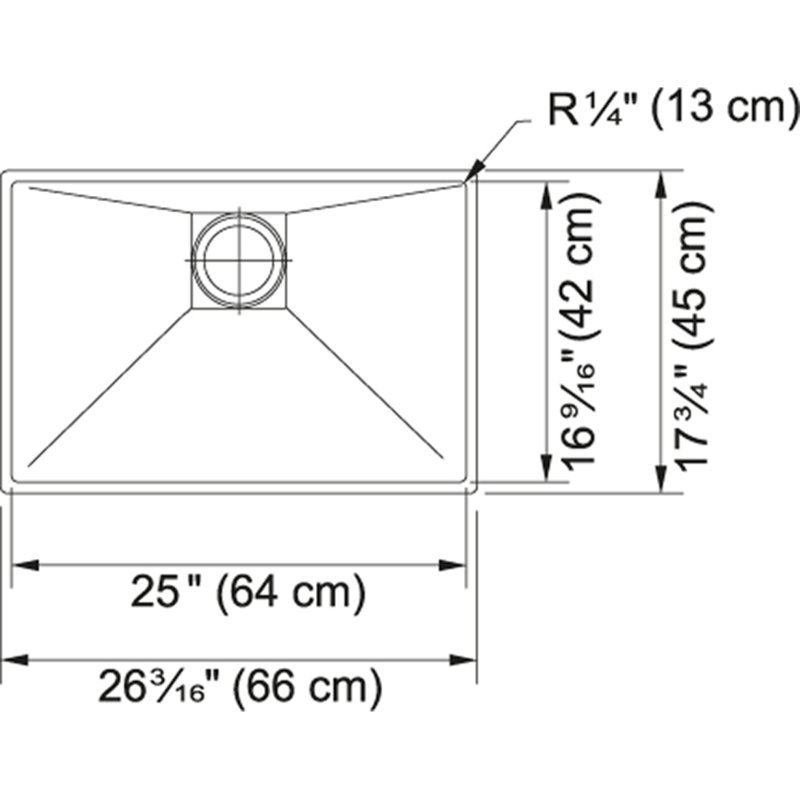 Peak 26.18" L x 17.75" W Undermount Kitchen Sink