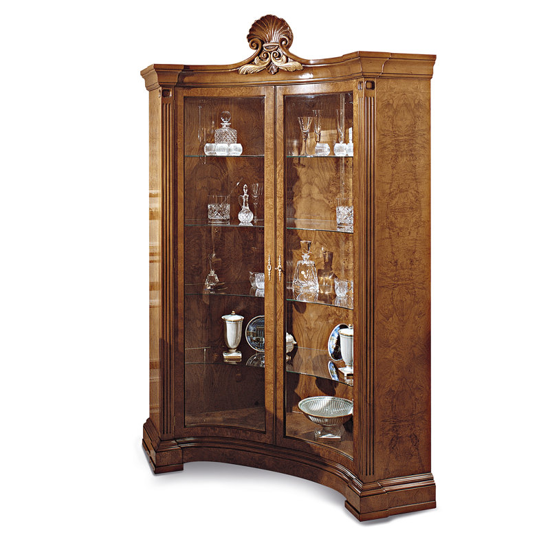 18th Century Lighted Display Stand, Light Walnut