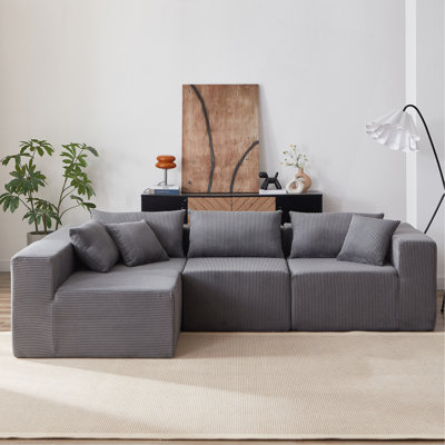 Luxurious Modular Sectional Sofa for Versatile Indoor Spaces, Enhancing Comfort and Style by Brayden Studio