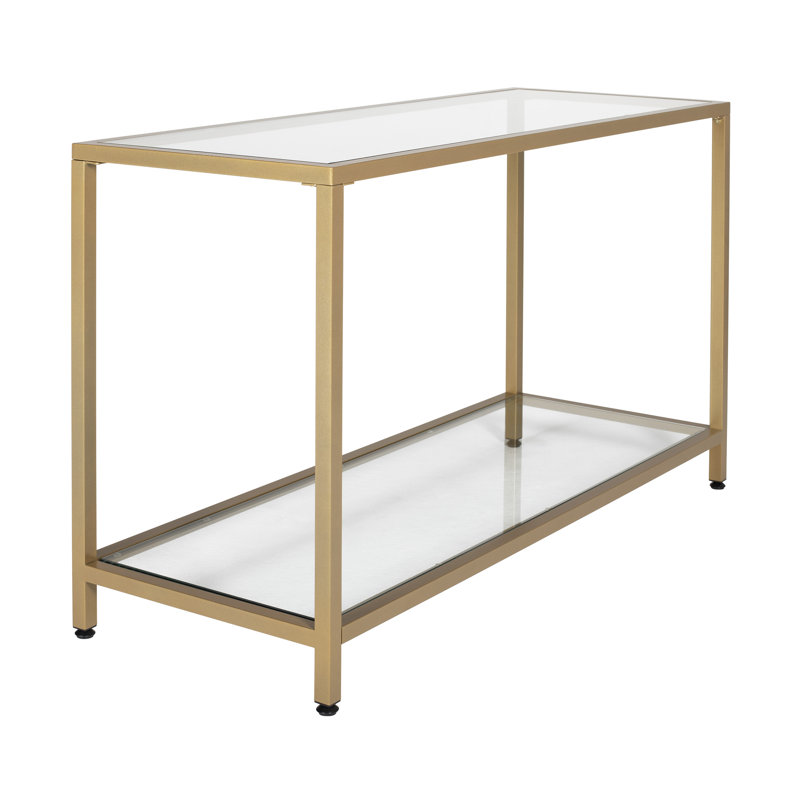 Haye 47'' Glass Top Console Table, Gold