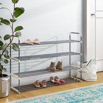 OLYGIFTS-Narrow Shoe Rack-Large Holds Fits Small Space Tall Shoe