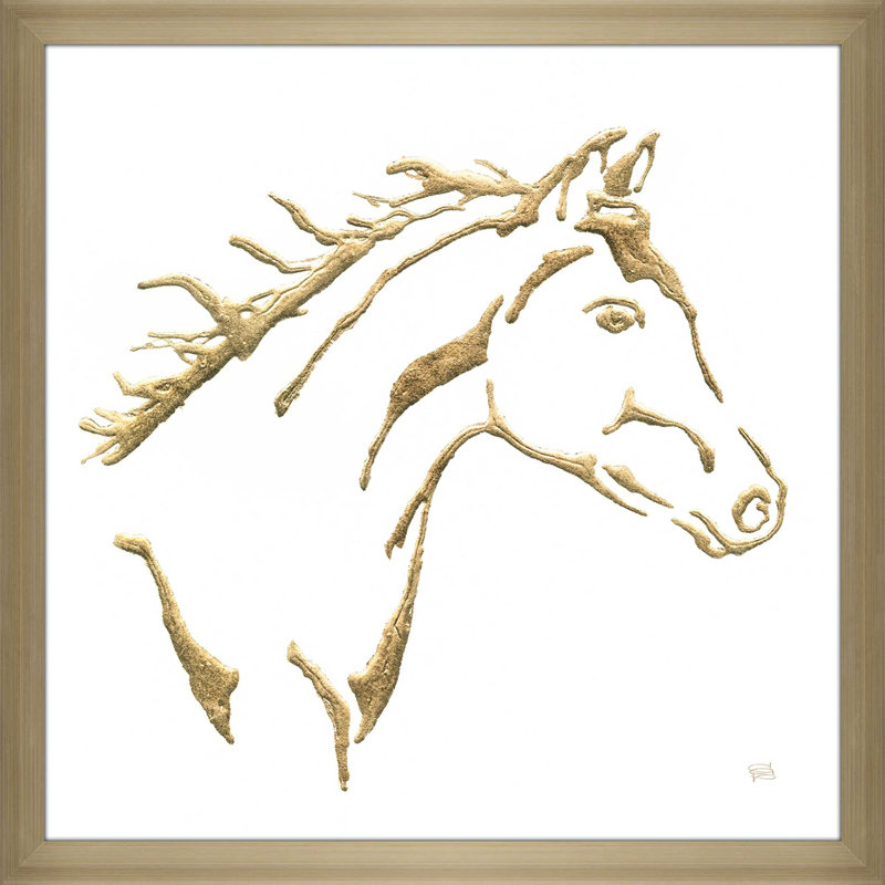 «Gilded Filly» sur acrylique blanche par Christ Paschke - reproduction d'art sur toile, H 25,5 po x l 25,5 po x P 1 po