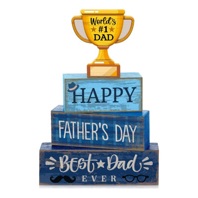 Rustic Fathers Day Tabletop Decor Set 4 Piece