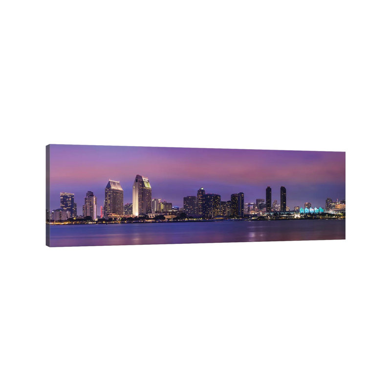 San Diego Evening Skyline by Melanie Viola - Wrapped Canvas Panoramic Print, 121.92 cm H x 40.64 cm W x 1.91 cm D