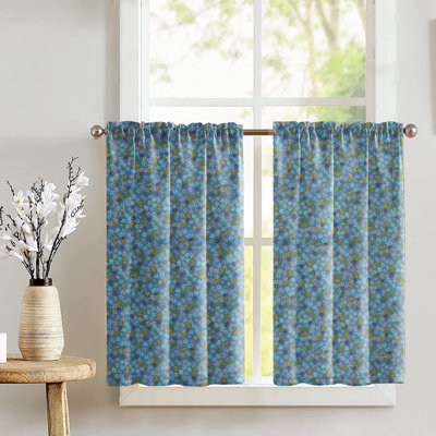 Small Flowers Allover Print Cafe Tier Curtains