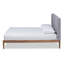 Lit plateforme très grand Cloa, gris / noyer cendré l 81,10 po x L 85,35 po x H 44,49 po Cloa-1941610489