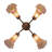 19" Wide Amber/Purple Tiffany Pond Lily 4 Light Fan Light-1487045182