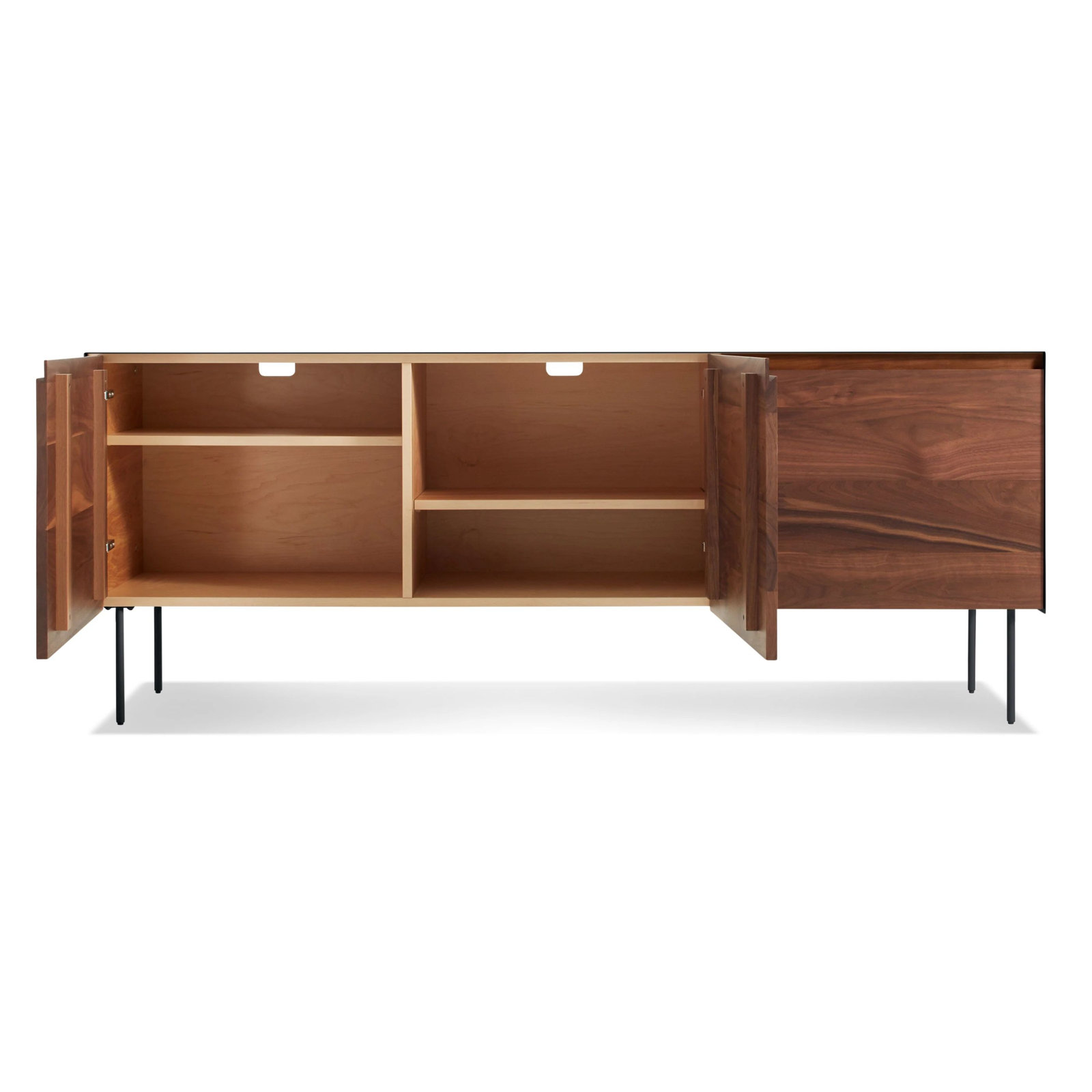 Clad 72'' Sideboard, Oblivion/Walnut