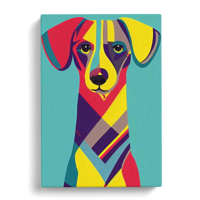Dachshund Pop Vol - Wrapped Canvas, 50cm H x 35cm W x 3cm D